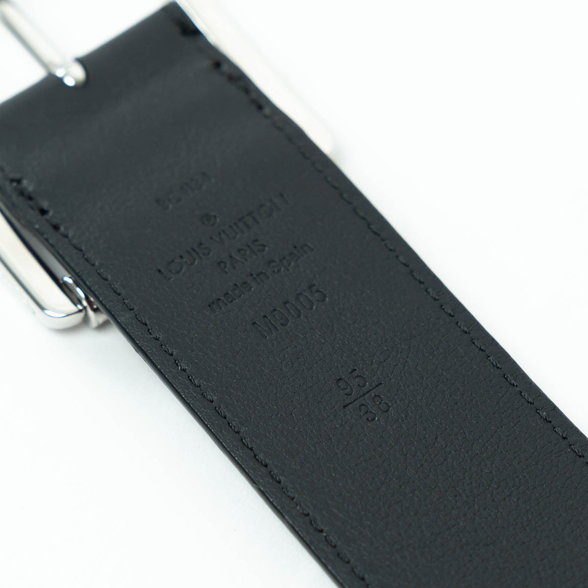 Louis Vuitton Damier Graphite Canvas Belt with Red Leather Trim Size 95/38