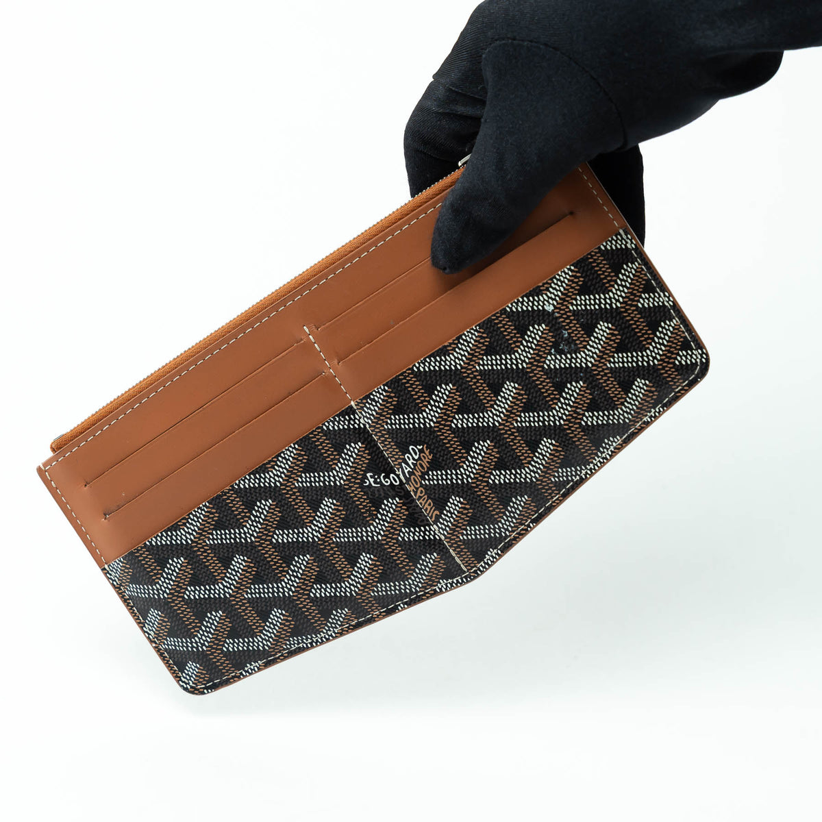 Goyard Black and Tan Goyardine Insert Louise Cardholder