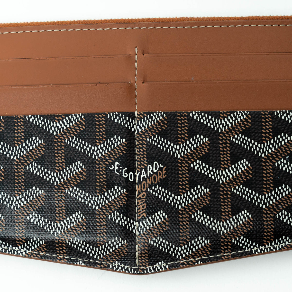 Goyard Black and Tan Goyardine Insert Louise Cardholder