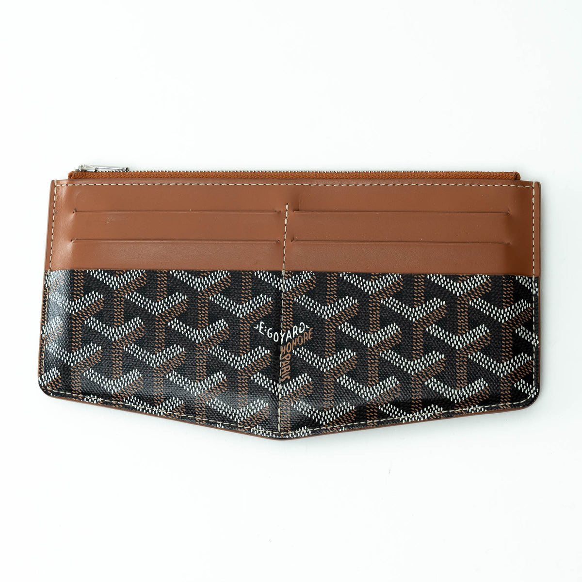 Goyard Black and Tan Goyardine Insert Louise Cardholder