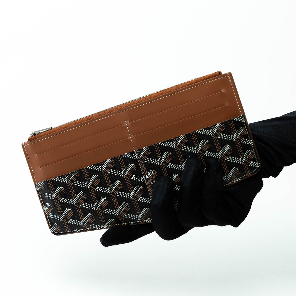 Goyard Black and Tan Goyardine Insert Louise Cardholder