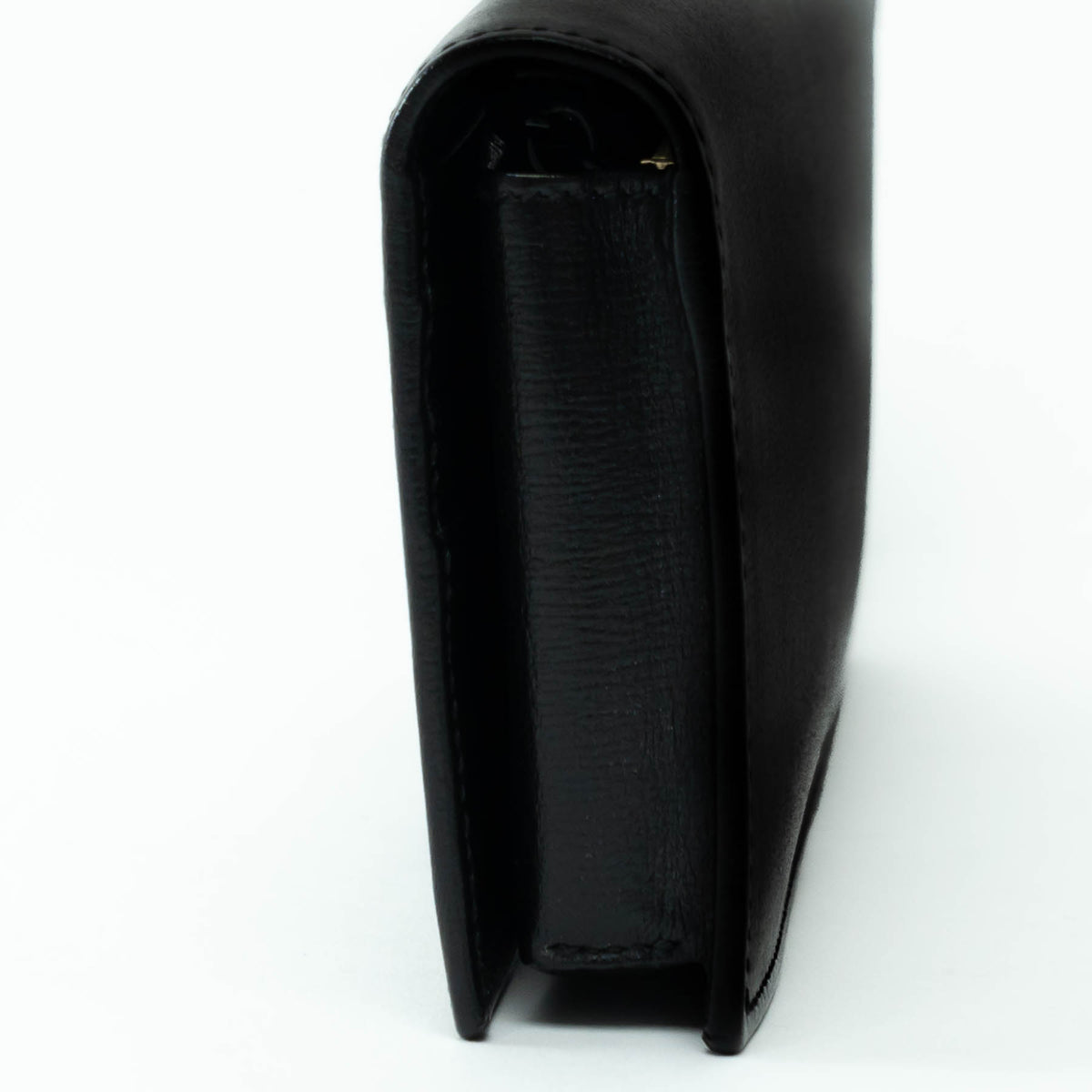 Gucci Black Grained Leather Horsebit 1955 Wallet on Chain