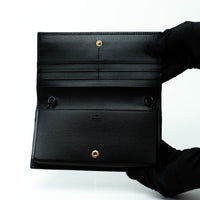 Gucci Black Grained Leather Horsebit 1955 Wallet on Chain