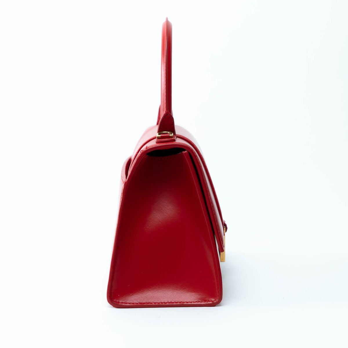 Balenciaga Red Shiny Box Calfskin Leather Small Hourglass Handbag