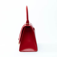 Balenciaga Red Shiny Box Calfskin Leather Small Hourglass Handbag