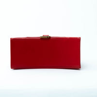 Balenciaga Red Shiny Box Calfskin Leather Small Hourglass Handbag