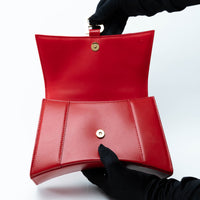 Balenciaga Red Shiny Box Calfskin Leather Small Hourglass Handbag