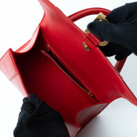 Balenciaga Red Shiny Box Calfskin Leather Small Hourglass Handbag