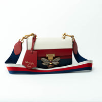Gucci Tricolor Calfskin Leather Sylvie Web Queen Margaret Shoulder Bag