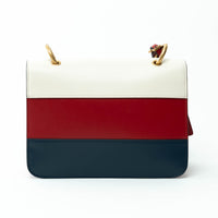 Gucci Tricolor Calfskin Leather Sylvie Web Queen Margaret Shoulder Bag