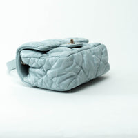 Pre-Loved Chanel™ Pale Blue Grained Leather Mini Square Flap Bag