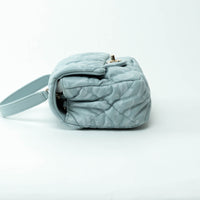 Pre-Loved Chanel™ Pale Blue Grained Leather Mini Square Flap Bag
