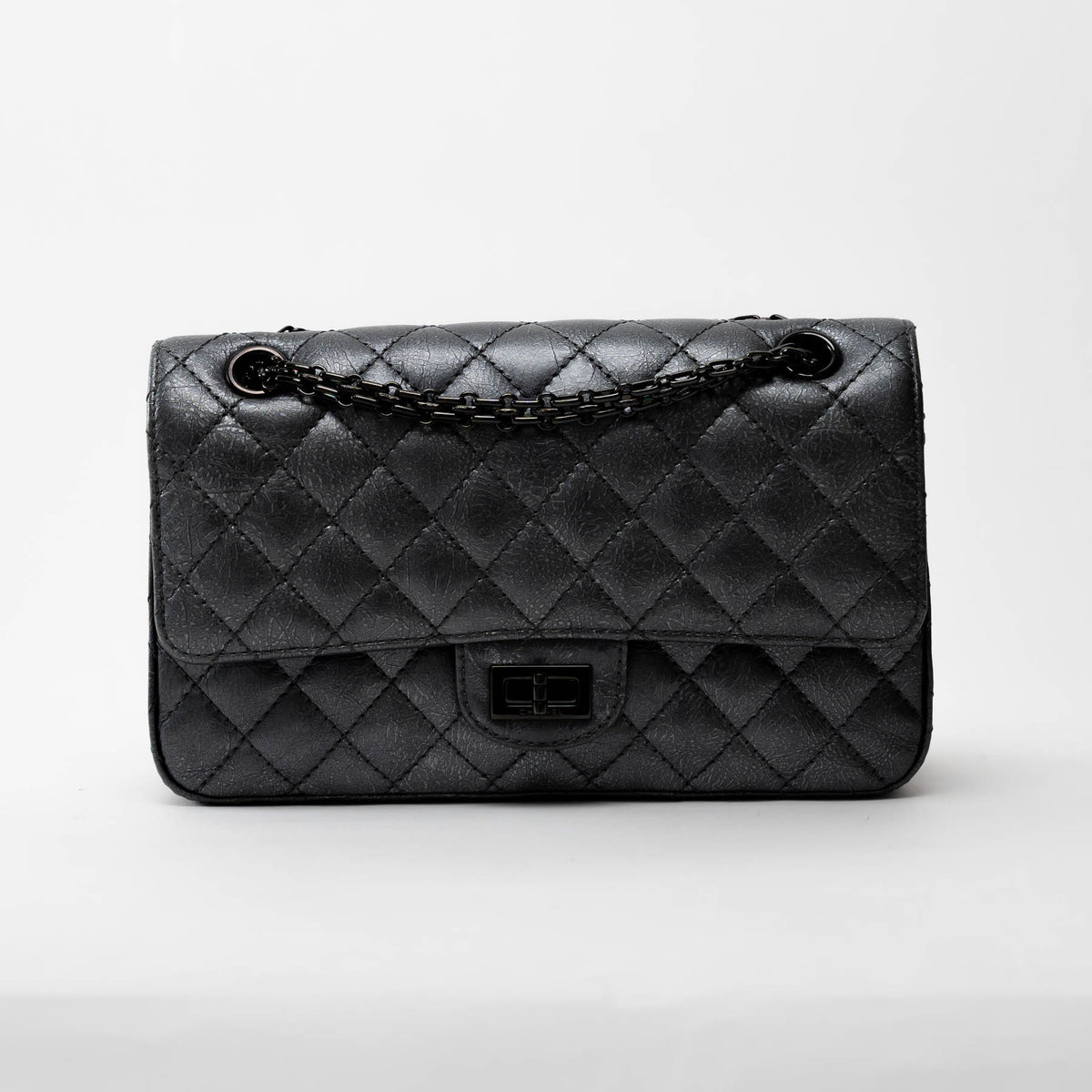 Pre-Loved Chanel ™ Metallic Grained Leather Medium 2.55 Flap Bag