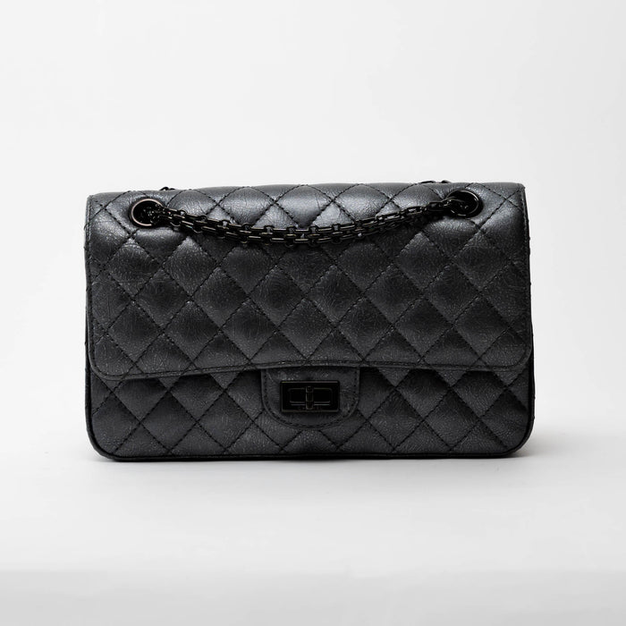 Pre-Loved Chanel ™ Metallic Grained Leather Medium 2.55 Flap Bag