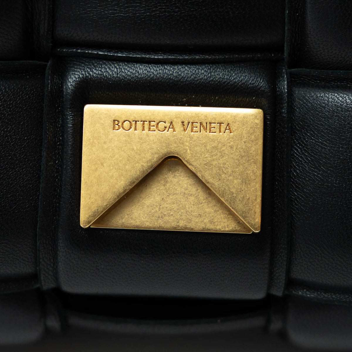 Bottega Veneta Black Lambskin Leather Intreccio Padded Cassette Bag
