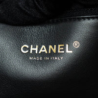 Pre-Loved Chanel™ Black Calfskin Leather Medium Flap Bag with Letter Chain