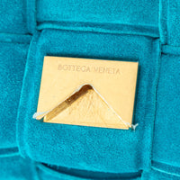 Bottega Veneta Teal Suede Intrecciato Chain Cassette Bag