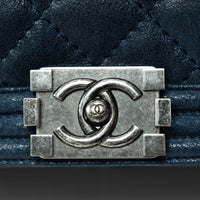 Pre-Loved Chanel™ Navy Grained Leather Extra Large Boy Bag
