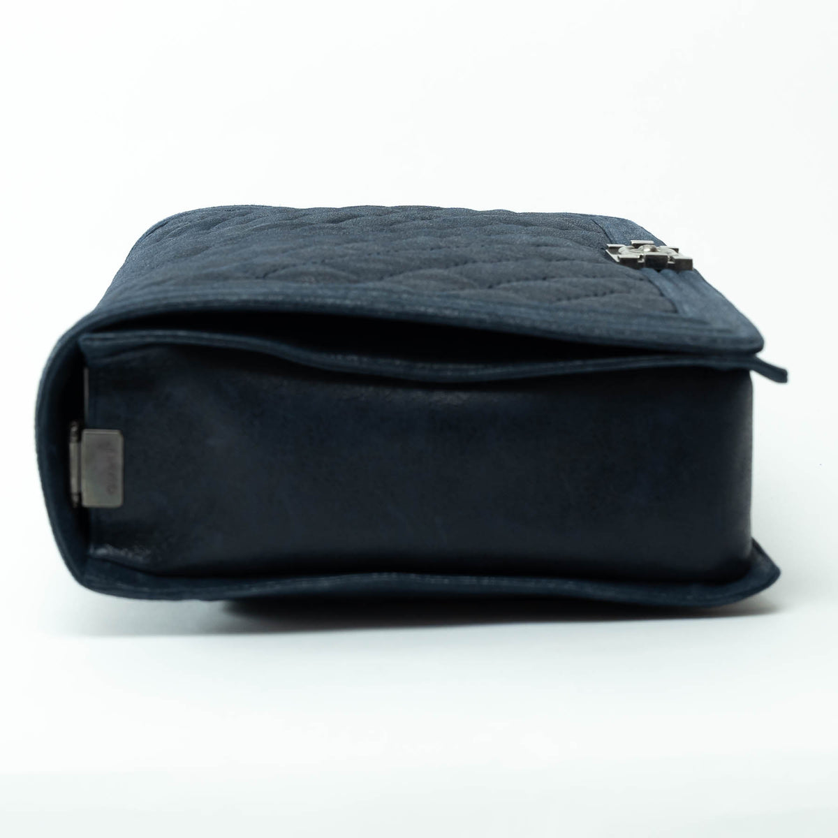 Pre-Loved Chanel™ Navy Grained Leather Extra Large Boy Bag