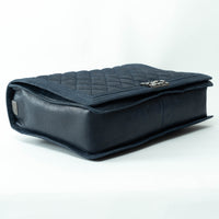 Pre-Loved Chanel™ Navy Grained Leather Extra Large Boy Bag