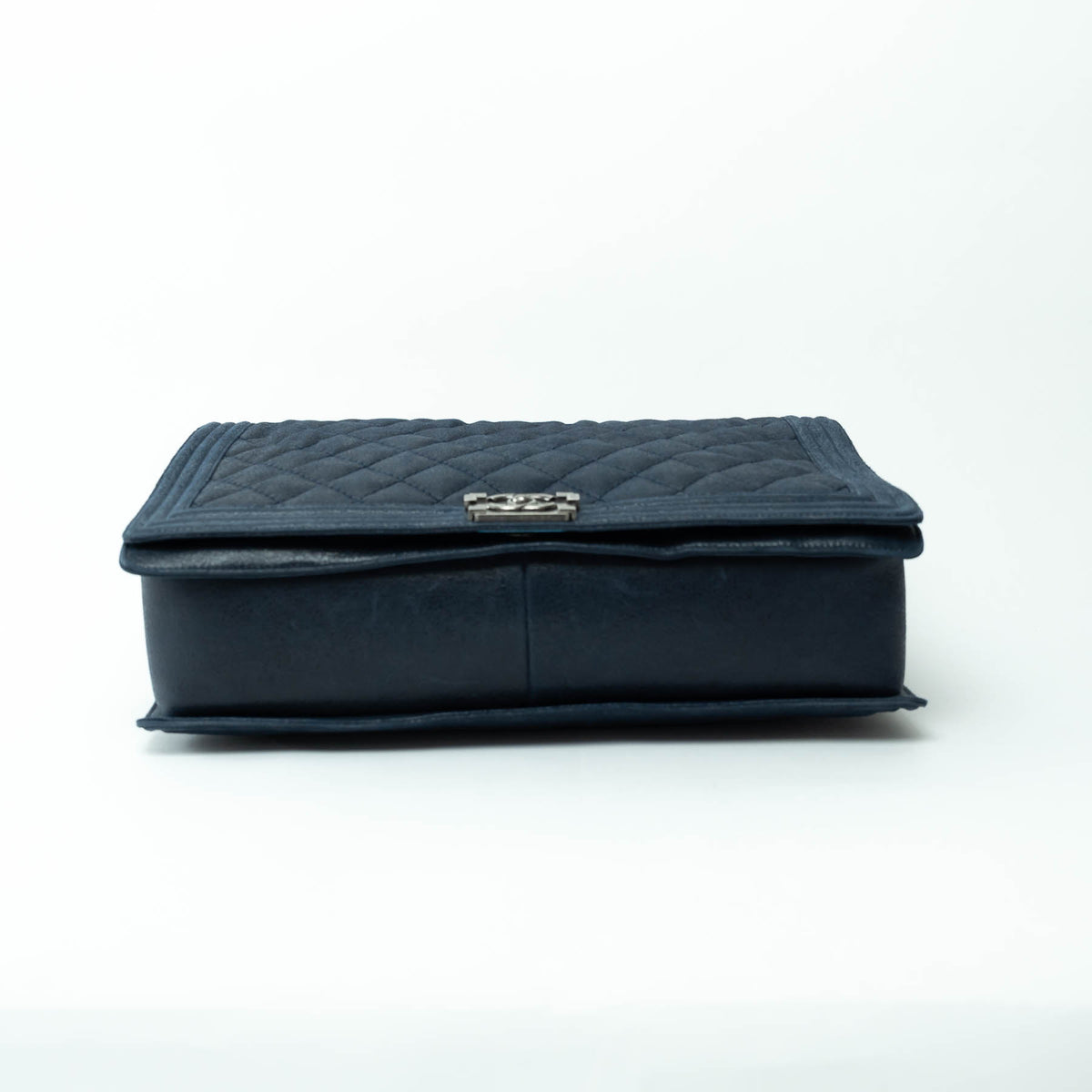 Pre-Loved Chanel™ Navy Grained Leather Extra Large Boy Bag