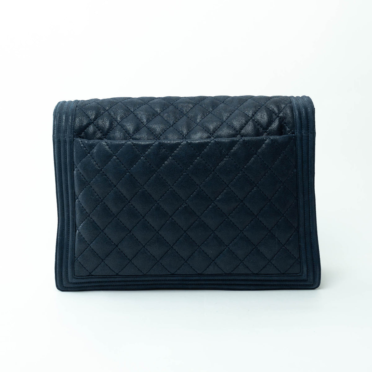 Pre-Loved Chanel™ Navy Grained Leather Extra Large Boy Bag