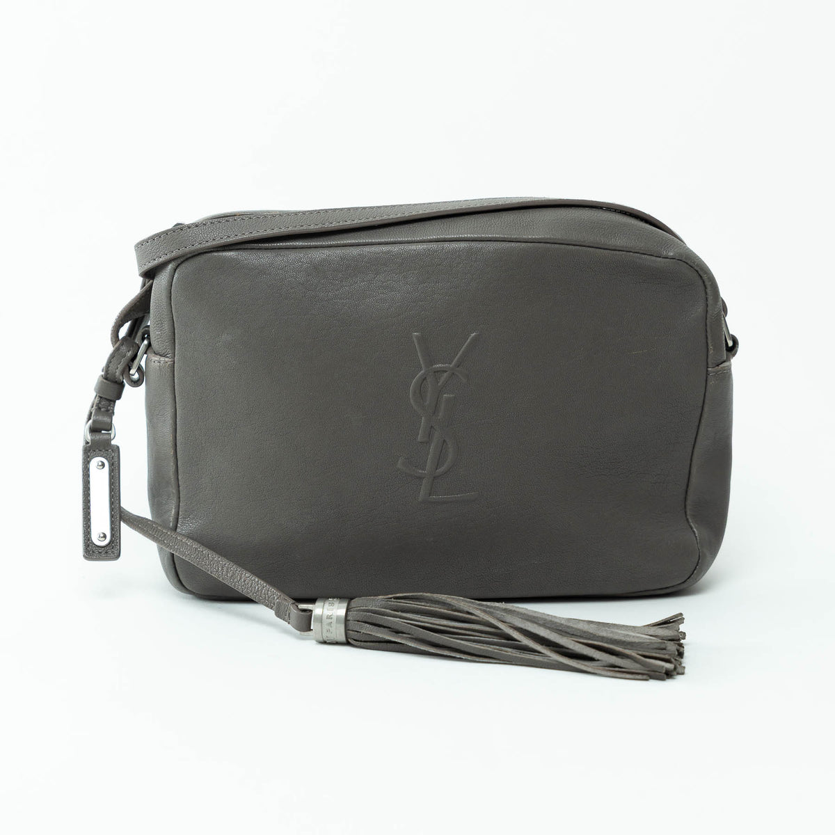 Saint Laurent Grey Grained Leather Small LouLou Camera Bag
