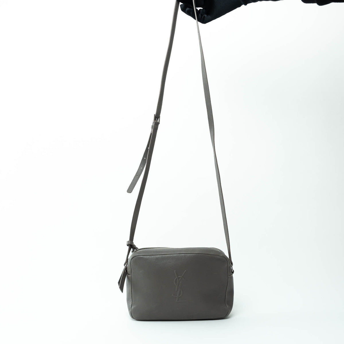 Saint Laurent Grey Grained Leather Small LouLou Camera Bag