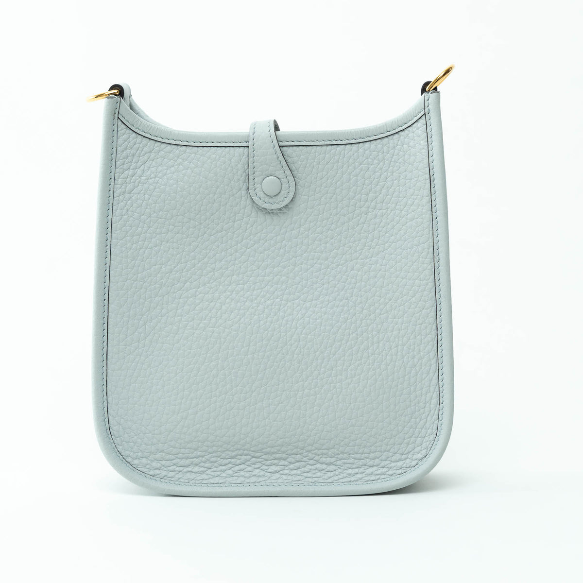 Hermes Bleu Pale Clemence Leather Mini Evelyn 16
