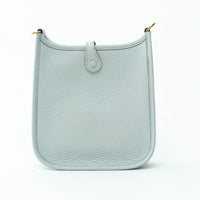 Hermes Bleu Pale Clemence Leather Mini Evelyn 16