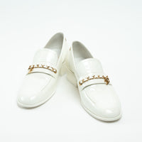 Pre-Loved Chanel™ White Patent Leather Loafers Size 39C