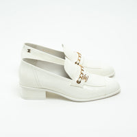 Pre-Loved Chanel™ White Patent Leather Loafers Size 39C