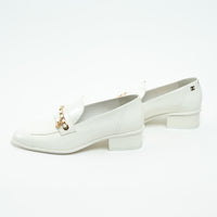 Pre-Loved Chanel™ White Patent Leather Loafers Size 39C
