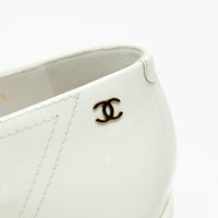 Pre-Loved Chanel™ White Patent Leather Loafers Size 39C