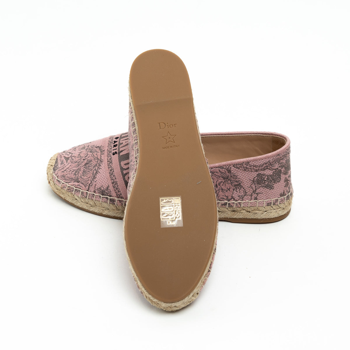 Dior Pink Canvas Espadrilles Size 37