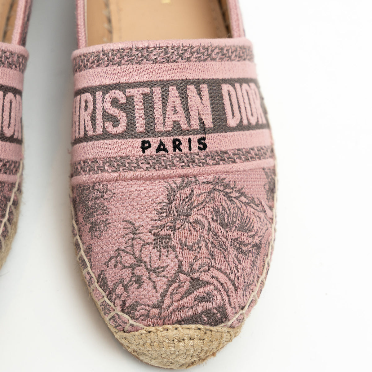 Dior Pink Canvas Espadrilles Size 37