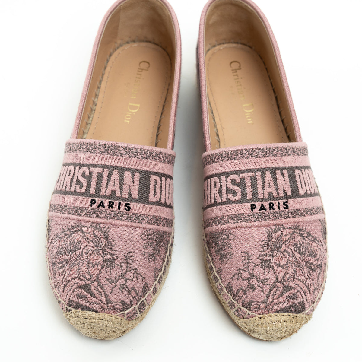 Dior Pink Canvas Espadrilles Size 37