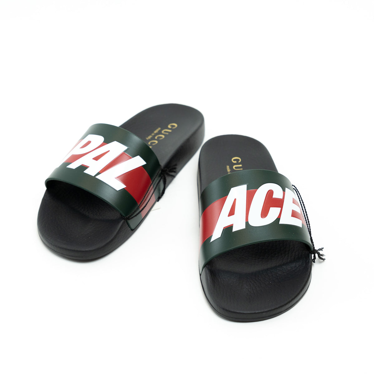 Gucci Black Leather Palace Slides Size 8