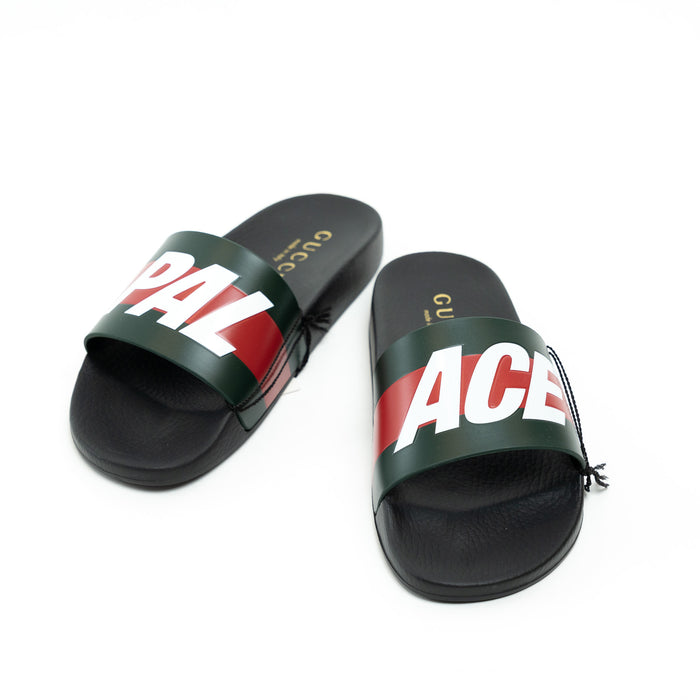 Gucci Black Leather Palace Slides Size 8