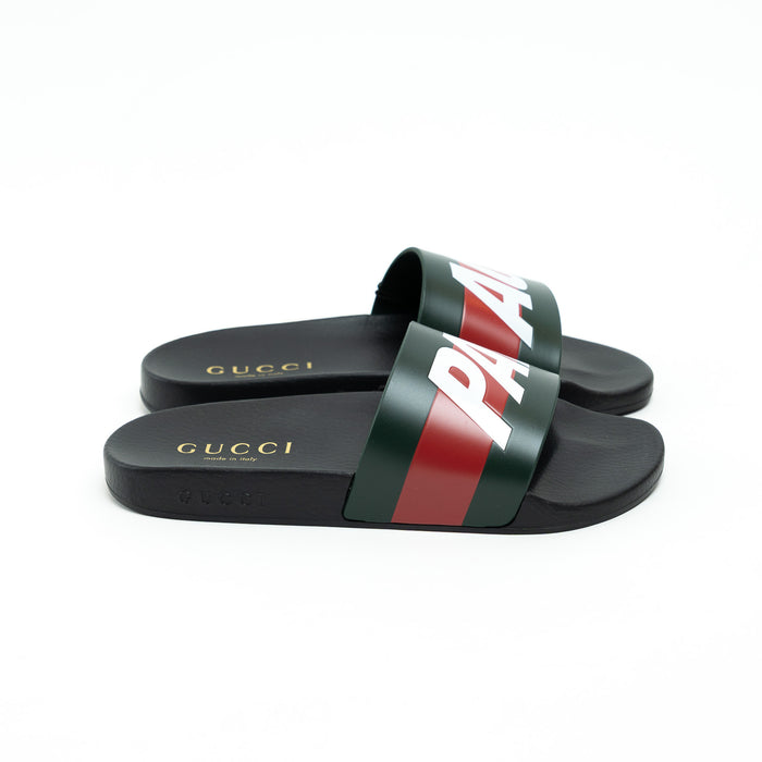 Gucci Black Leather Palace Slides Size 8