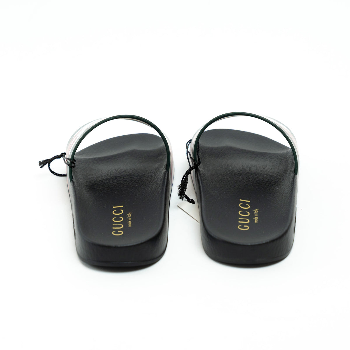 Gucci Black Leather Palace Slides Size 8
