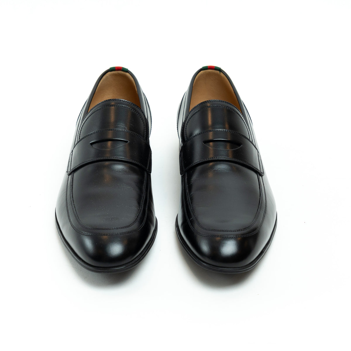 Mens Gucci Black Leather Loafers Size 7