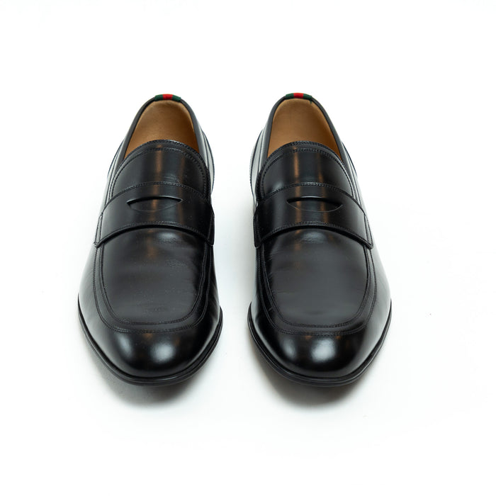 Mens Gucci Black Leather Loafers Size 7