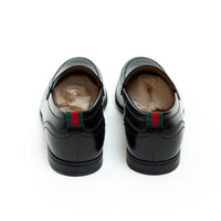 Mens Gucci Black Leather Loafers Size 7