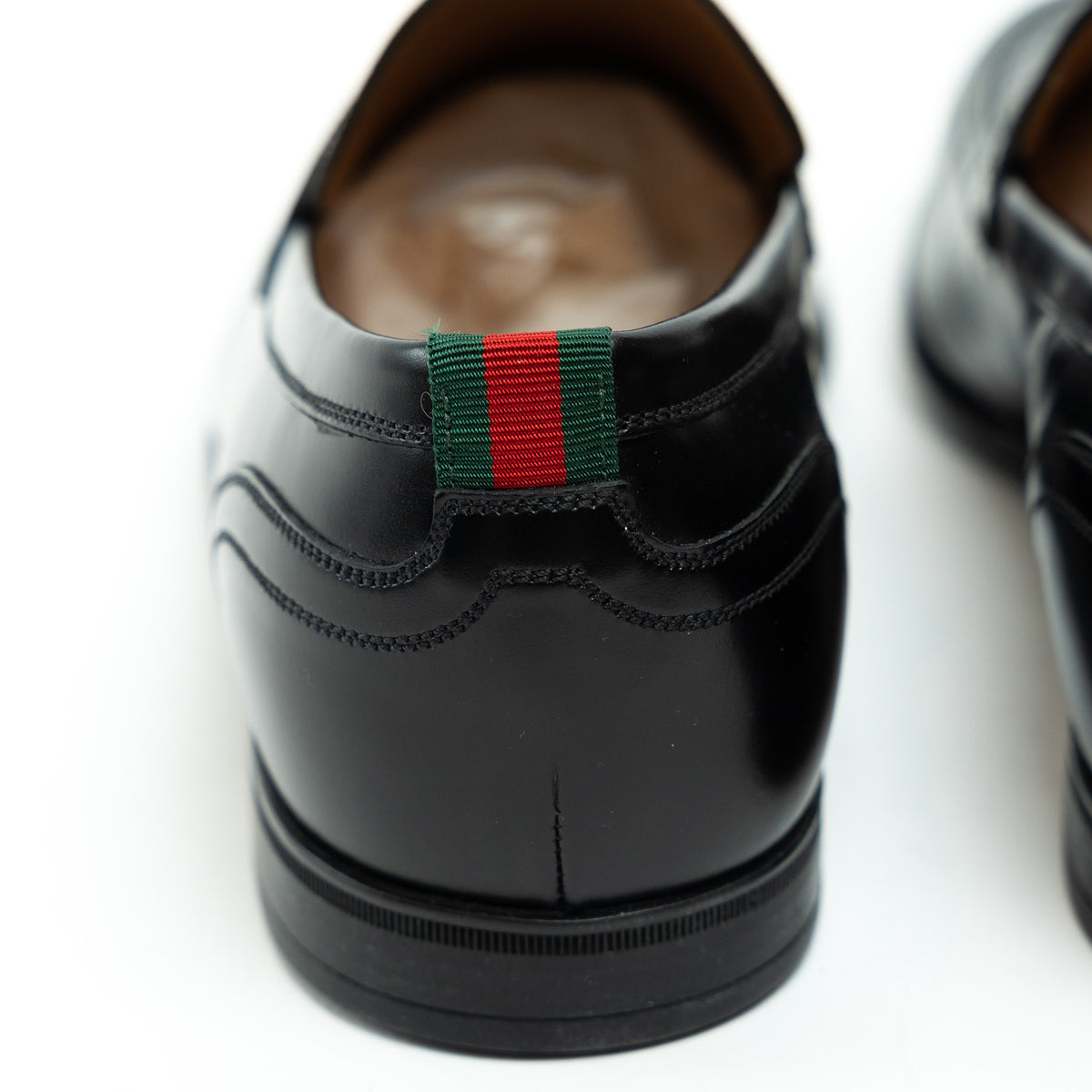 Mens Gucci Black Leather Loafers Size 7