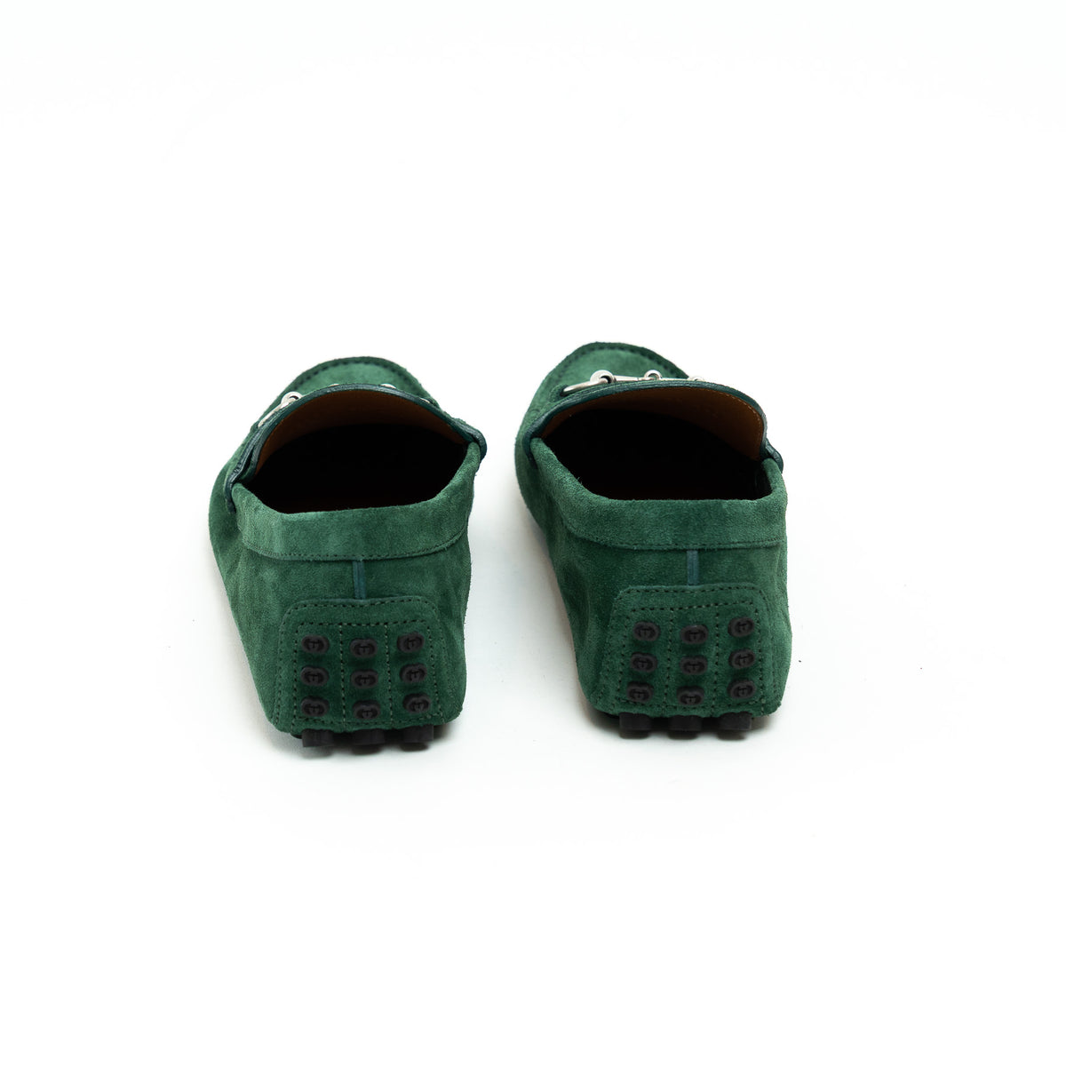Mens Gucci Green Suede Horsebit Loafers Size 42