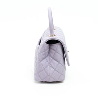 Pre-Loved Chanel™ Lavender Pebbled Leather Small Size Coco Handle Bag