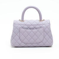Pre-Loved Chanel™ Lavender Pebbled Leather Small Size Coco Handle Bag