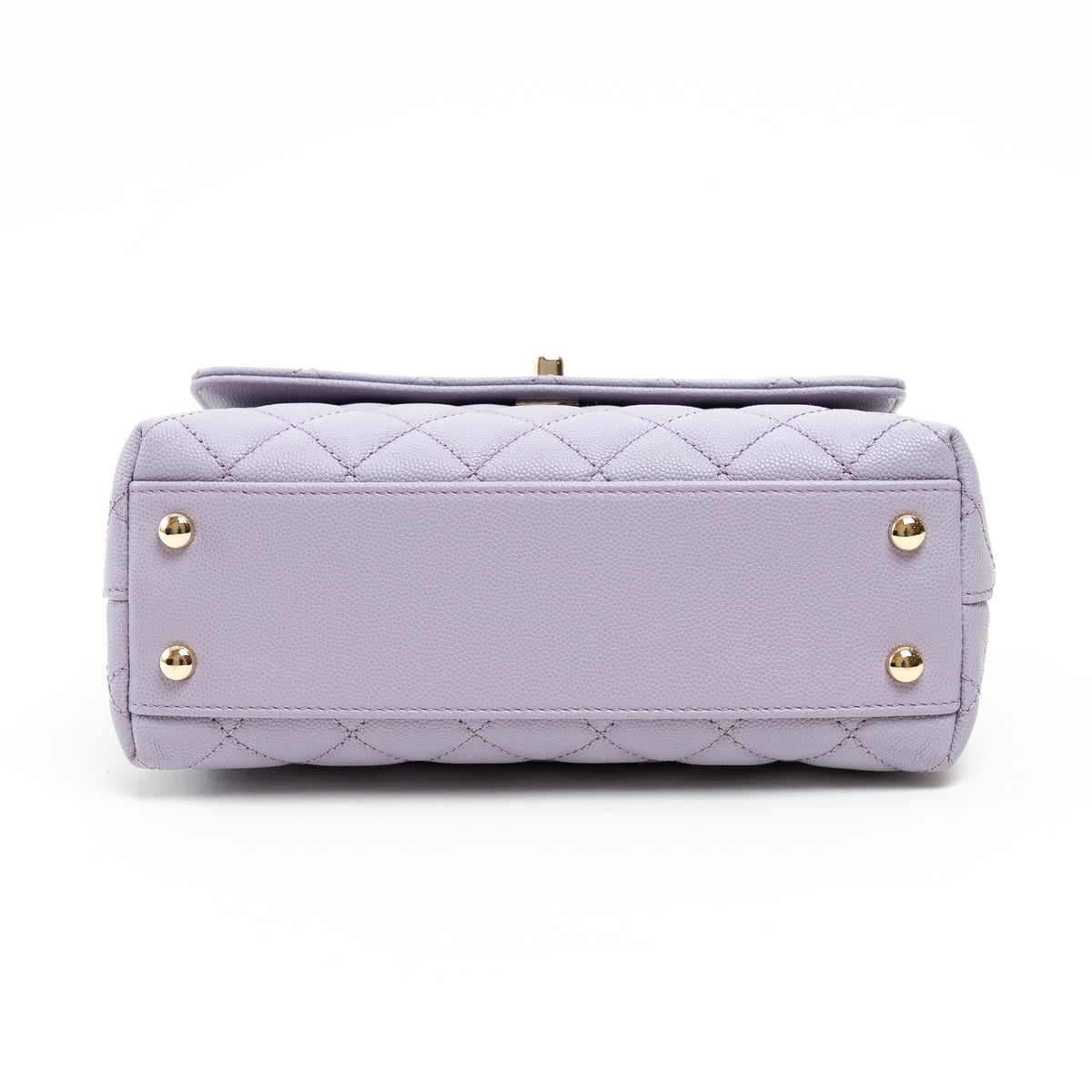 Pre-Loved Chanel™ Lavender Pebbled Leather Small Size Coco Handle Bag