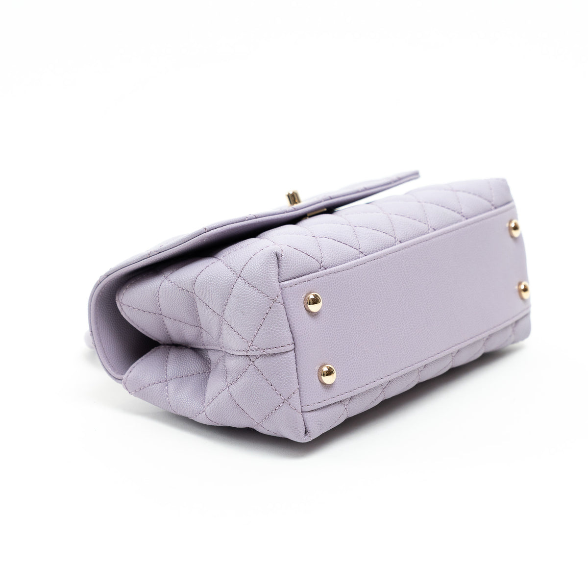 Pre-Loved Chanel™ Lavender Pebbled Leather Small Size Coco Handle Bag